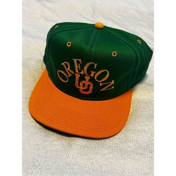 Oregon Ducks University Hat Cap AJD Lucky Stripe Snapback Vintage - Picture 2 of 5